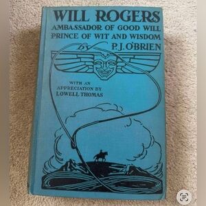 Will Rogers Tribute Hardcover Book - Blue Cover